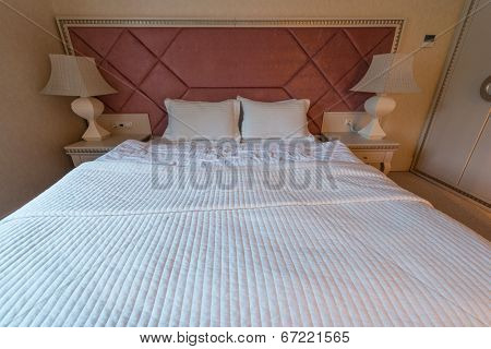 GABALA - MAY 18: Room in Riverside Hotel on May 18, 2014 in Gabala, Azerbaijan. Riverside hotel is first 5 star hotel in Gabala, Azerbaijan