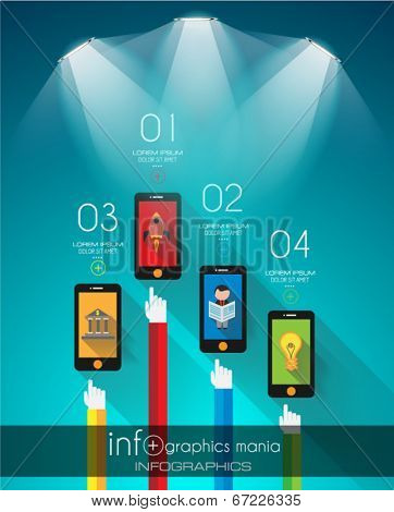Flat UI design concepts for unique infographics, seo, web template branding. Concepts eÃ?Ã?Ã?ÃÂ²ements for web banners and brochure or covers.