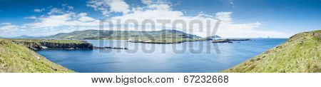 A panoramic image of Skellig in Ireland