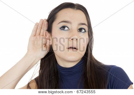 Young Woman Listening To Gossip