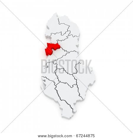 Map of Durres. Albania. 3d