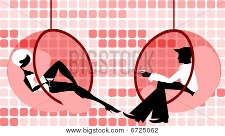 Pareja coqueteando