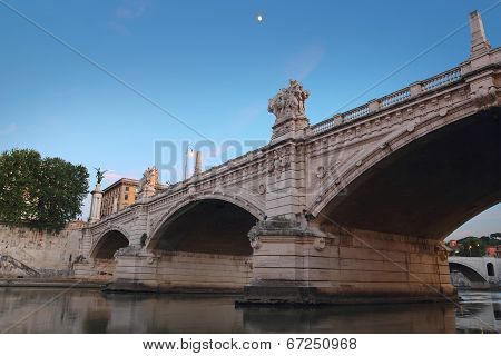 Bridge Vittorio Emanuele Ii In Rome, Italy