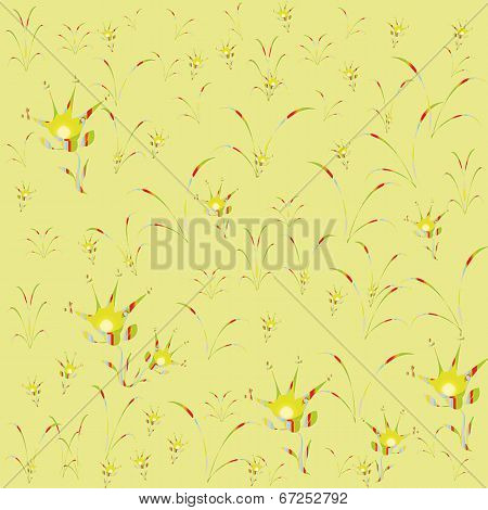 Floral background yellow motley  childhood children's ornaments
