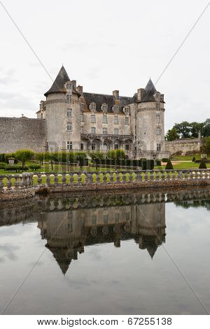 Pool Reflections Of  La Roche Courbon Castle
