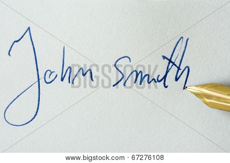 Conceptual image containing a signature made ??with a pen