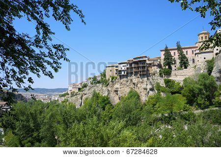 Buildings known as Casas Colgadas in Cuenca, Castilla La Mancha, Spain.