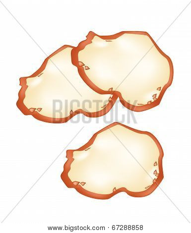Thai Coconut Pancake On Banana Leaf Container