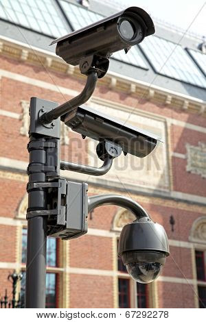 Cameras In Front Of The Building, Amsterdam - Netherlands