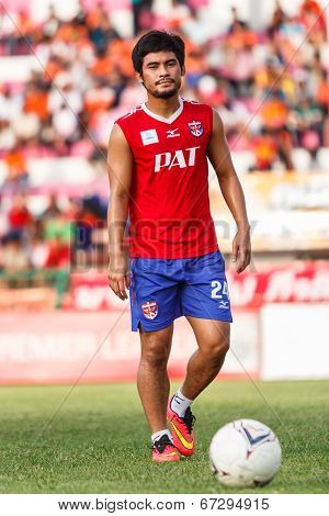 Kroekrit Thaweekarn Of Singhtarua Fc. In Action During A Training