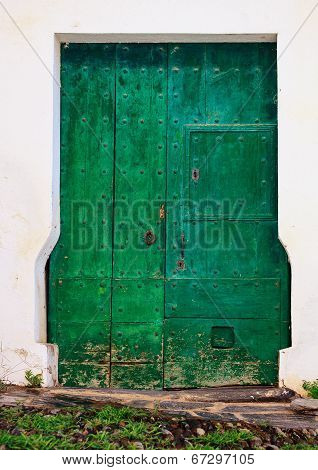 Old wooden entrance door