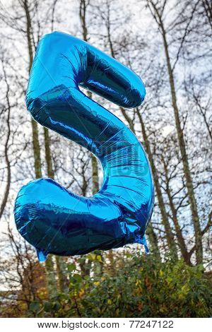 5 today birthday balloon