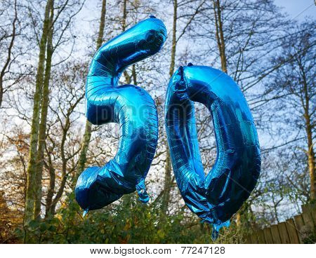 Blue 50 today balloon