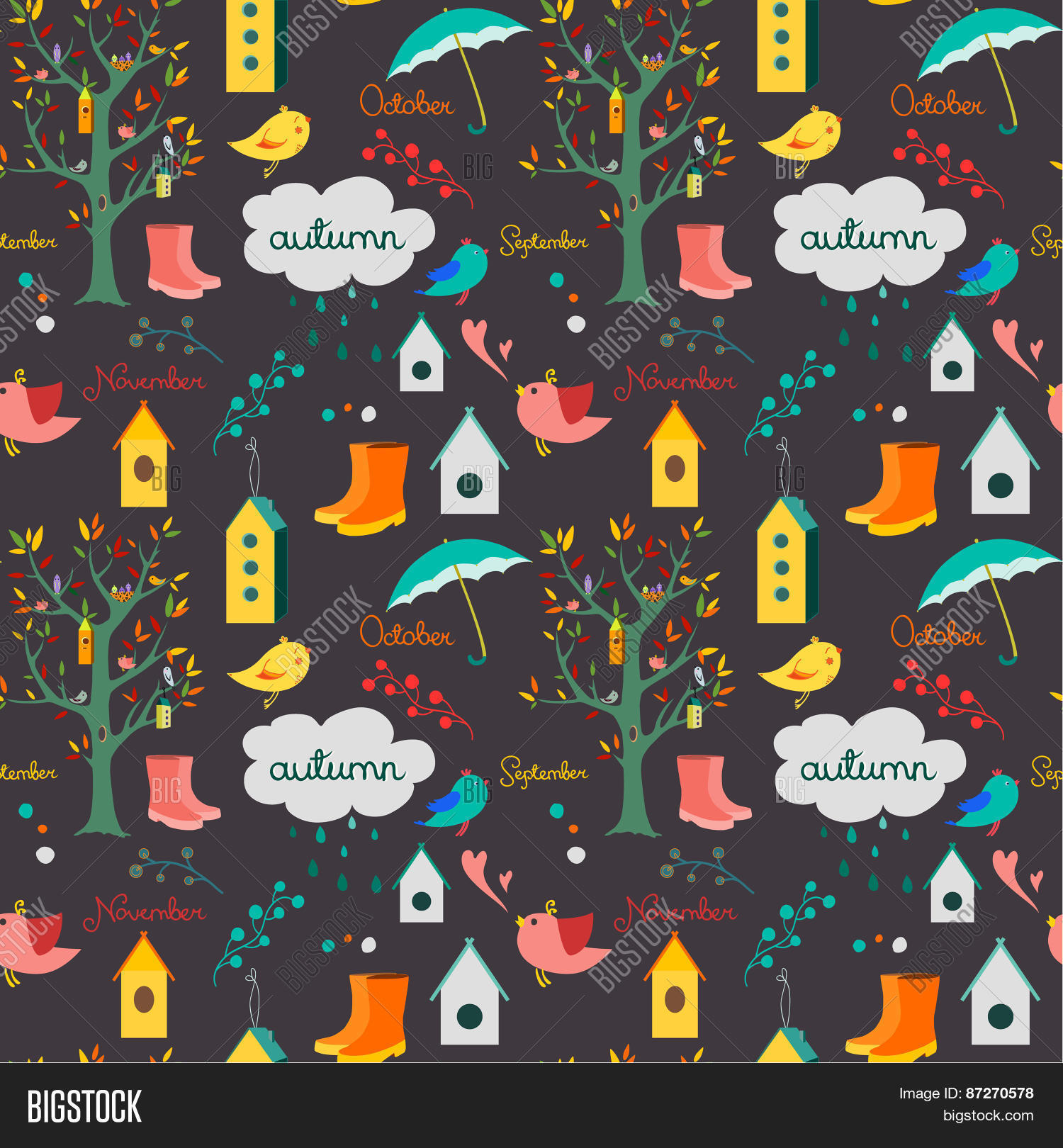 Autumn Fall Pattern Vector & Photo (Free Trial) | Bigstock