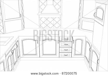 Sketch plan kitchen in the wire