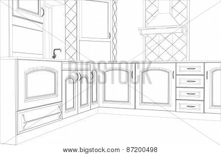 Sketch plan kitchen in the wire