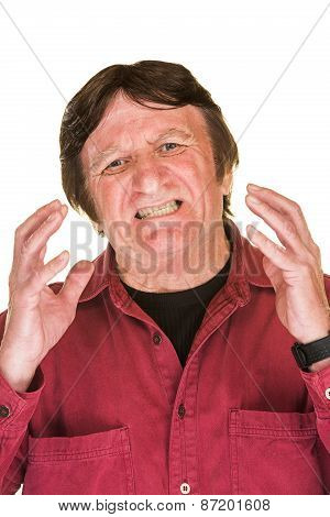 Annoyed Man With Hands Up