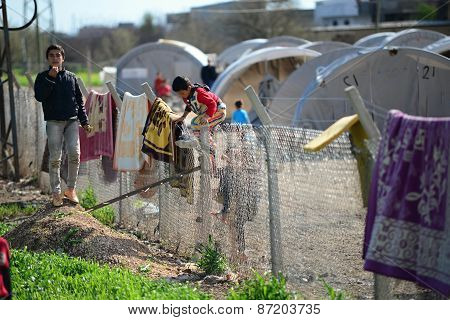 People In Refugee Camp