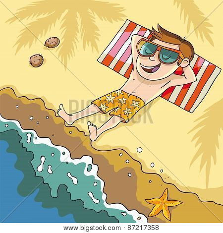 Lying on the beach
