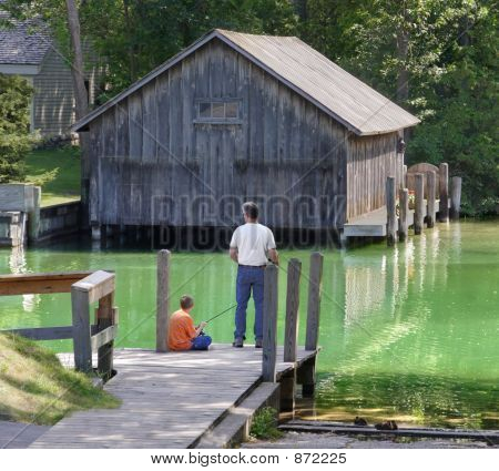 Vater und Sohn Angeln