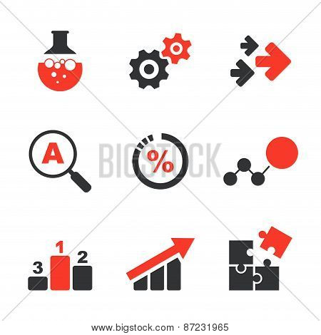 Research simple vector icon set