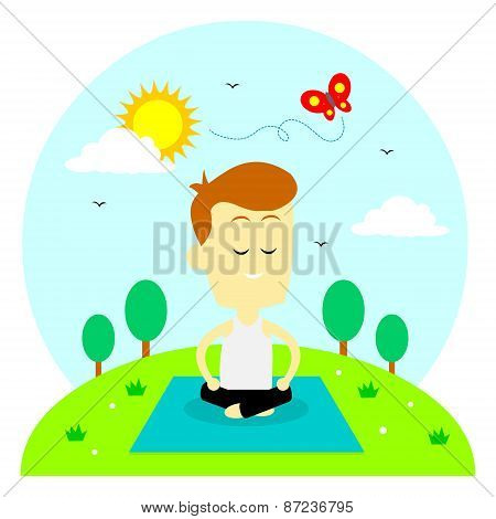 Man Doing Yoga Routine