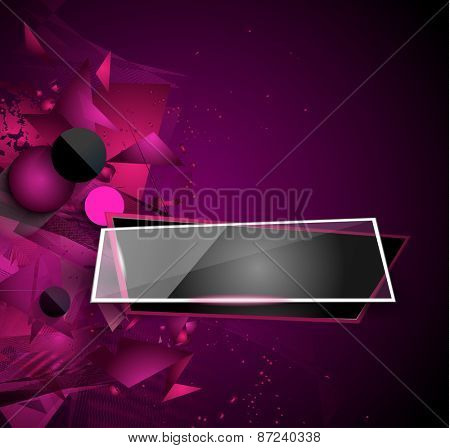 Glass Banner with Abstract Shape and glossy effect with transparent shadows. Idea to use as adtertisement panel, infographic backgrpund, item showcase and so on