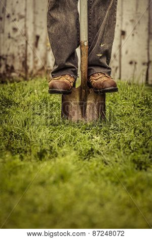 Details Of Feet And Shovel