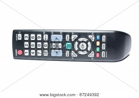 Black remote control for TV