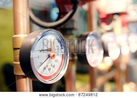 Closeup of manometer
