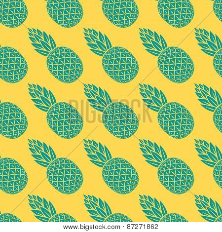 pineapple tropical fruit seamless pattern