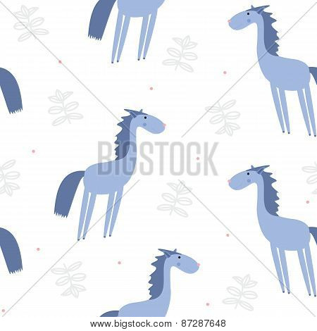 Seamless pattern horses