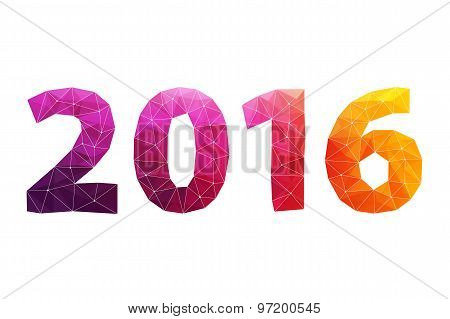 Happy New Year 2016 colorful symbol.