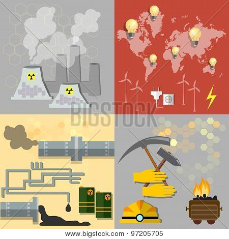 Energy Sources: Nuclear Energy, Wind Energy,alternative Energy, Power, Fuel, Oil, Coal, Gas