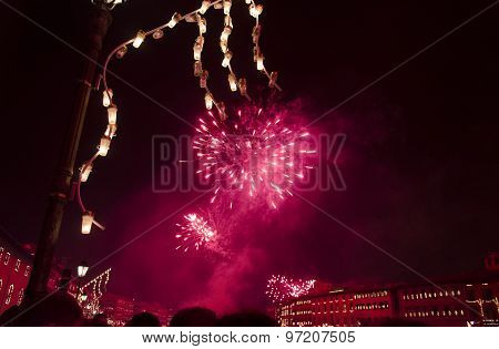 Fireworks For Celebration Of Luminara In Pisa