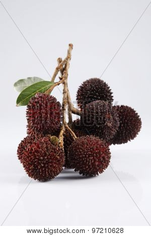 pulasan  thick skin or wild rambutan on the white background