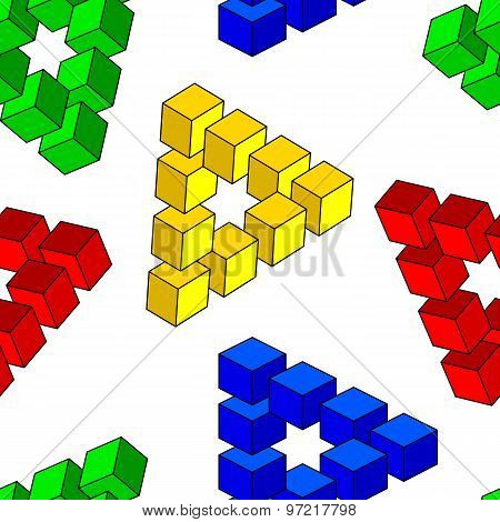 Abstract Optical Illusion, Seamless Wallpaper, Vector Illustrati