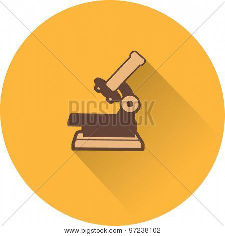 Professional laboratory optical microscope. Vector illustration