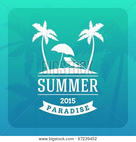 Summer Holidays Hipster Vintage Label Or Badge. Vector Design Element