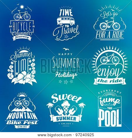 Set Of Summer Holidays Badges. Hipster Vintage Logotypes And Design Elements