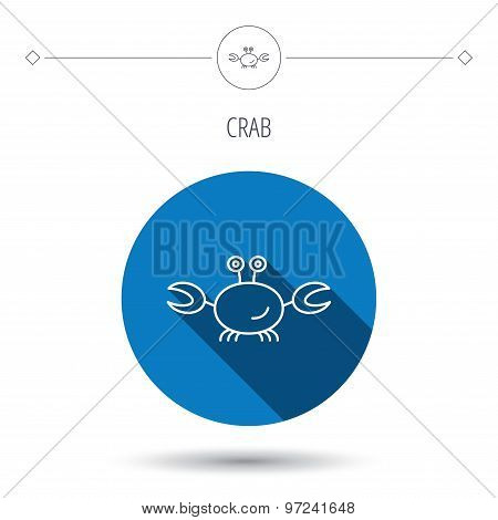 Crab icon. Cancer shellfish sign.