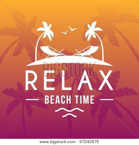 Retro Summer Holidays Vintage Label. Vector Design Elements