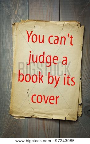 English proverb: You can't judge a book by its cover. 50 most important english proverbs series 
