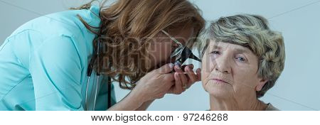 Elder Person Ear Examination