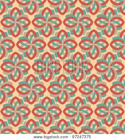 Retro flower geometric seamless pattern ornament