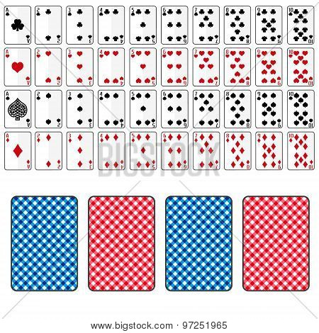 Set Of Playing Cards From Ace To Ten Eps10