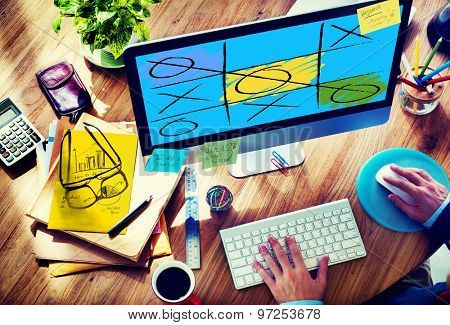 Leisure Game Tic Tac Toe Competition Challenge Winner Concept