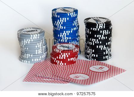 Cards and poker chips