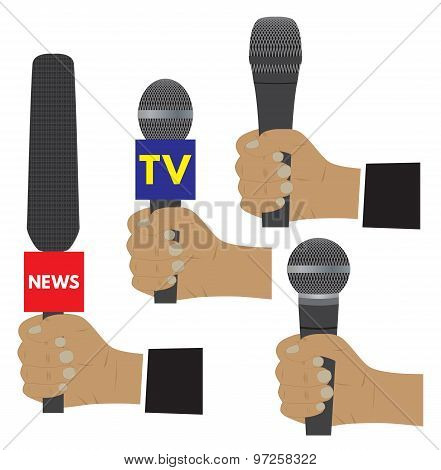 Hand With A Microphone.