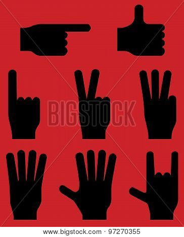 Hand gestures pictograms. Vector. EPS 8.